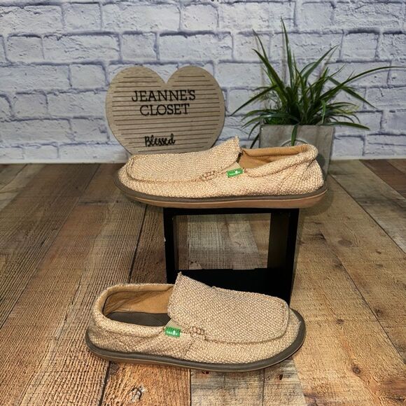 Sanuk Mens Chibalicious Hemp Slip On Beige Sidewalk Surfers Shoes 1014554 Sz 9 - Picture 1 of 10